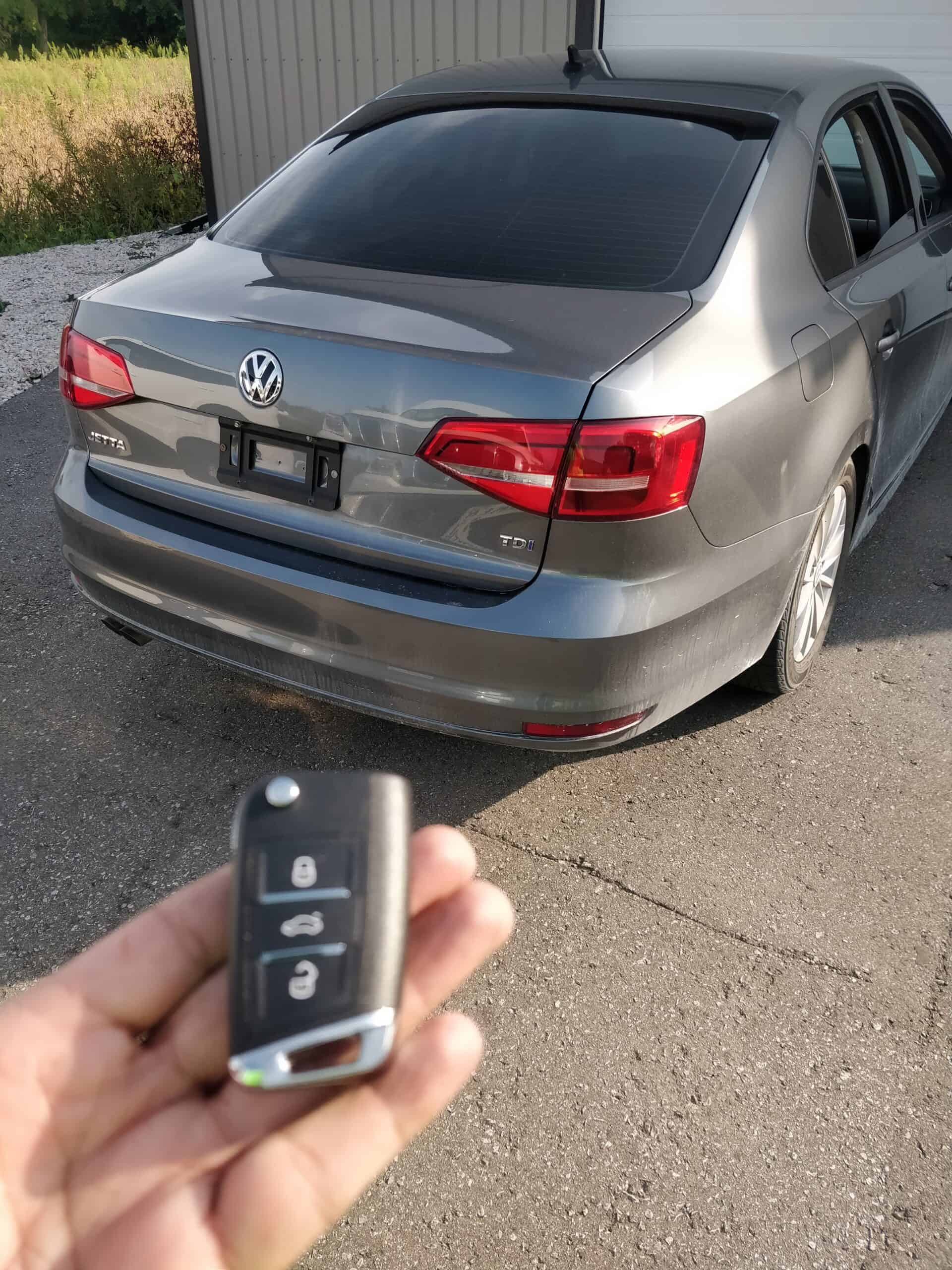 VW Jetta push-to-start key fob replaced on-site in Sandwich by Canadian Locksmiths.